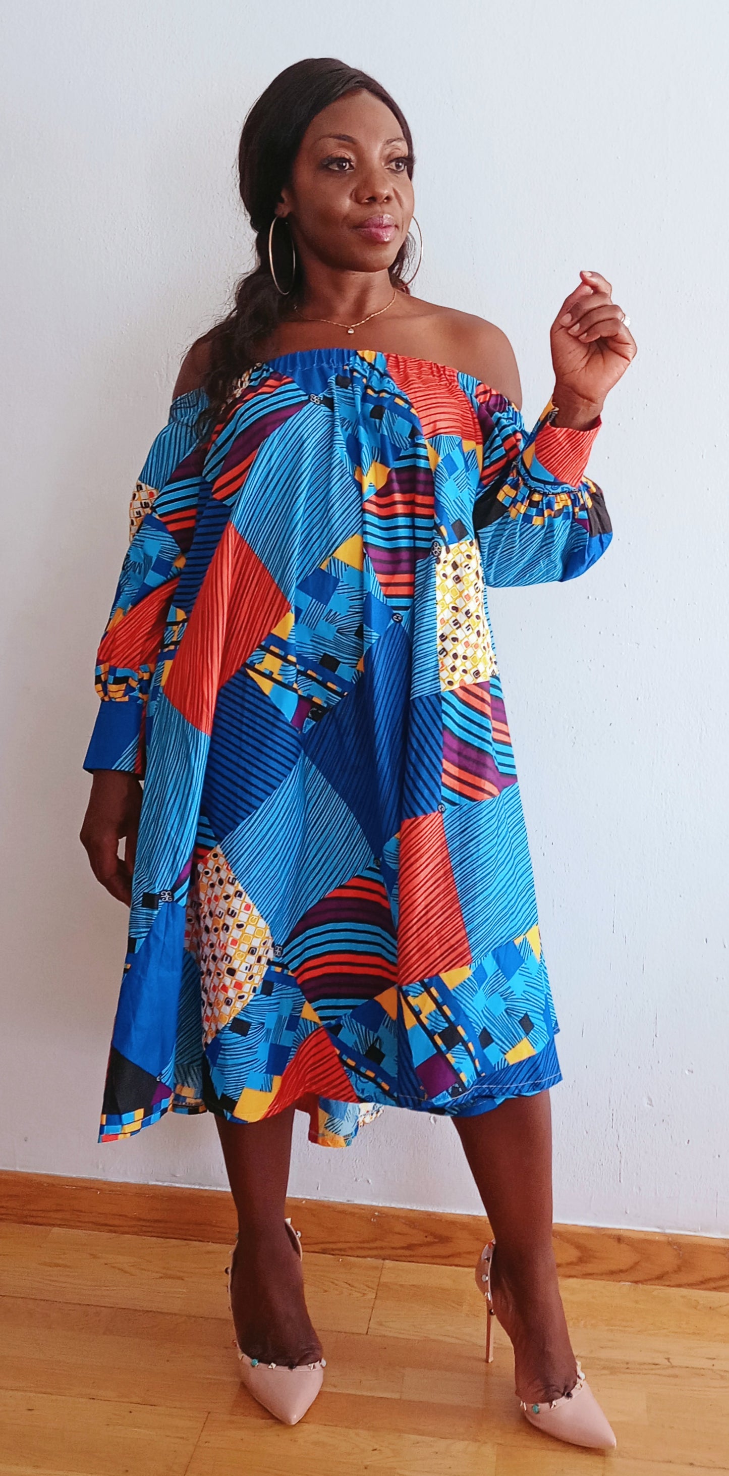 Robe Midi Africaine - HELENA Midi Dress - PASKYCOLORS