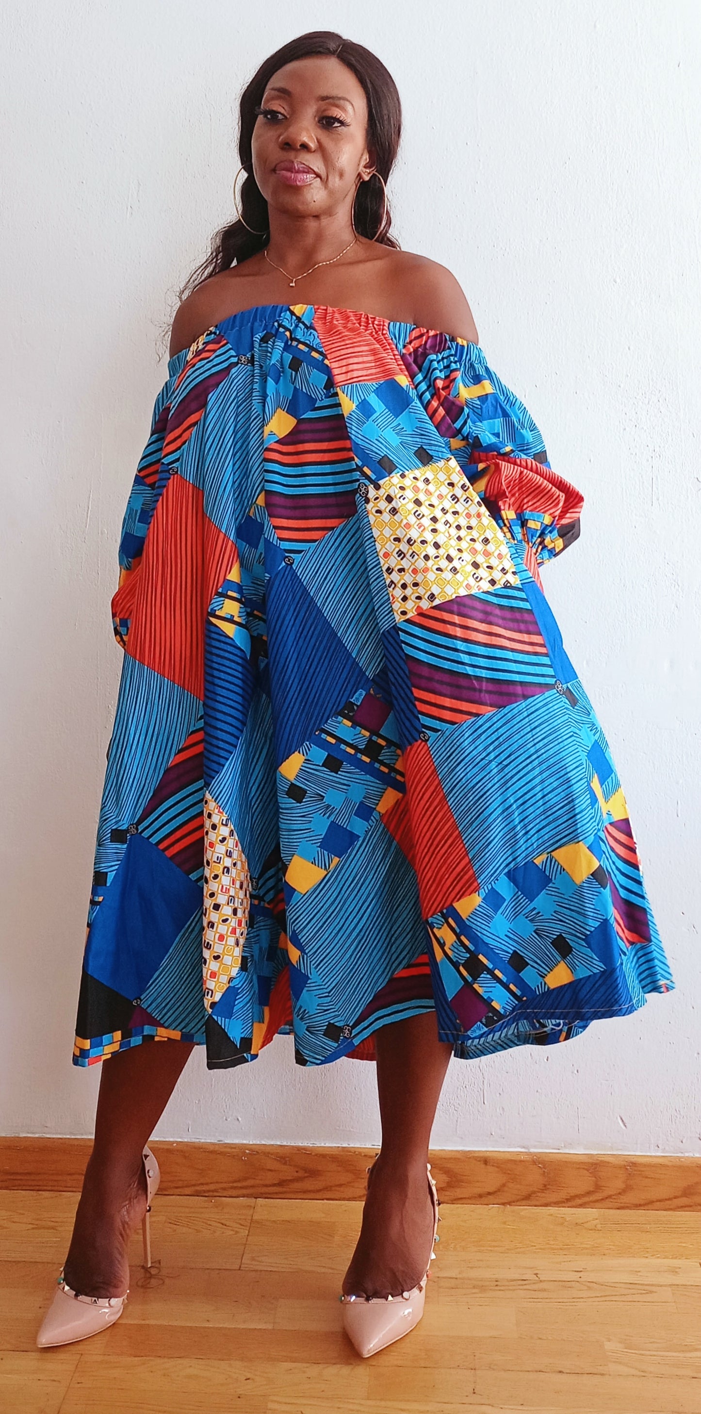 Robe Midi Africaine - HELENA Midi Dress - PASKYCOLORS