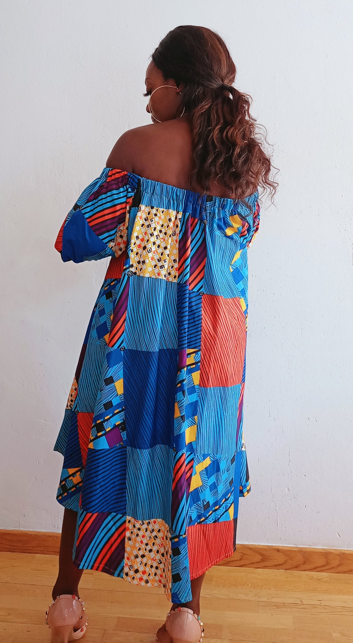 Robe Midi Africaine - HELENA Midi Dress - PASKYCOLORS