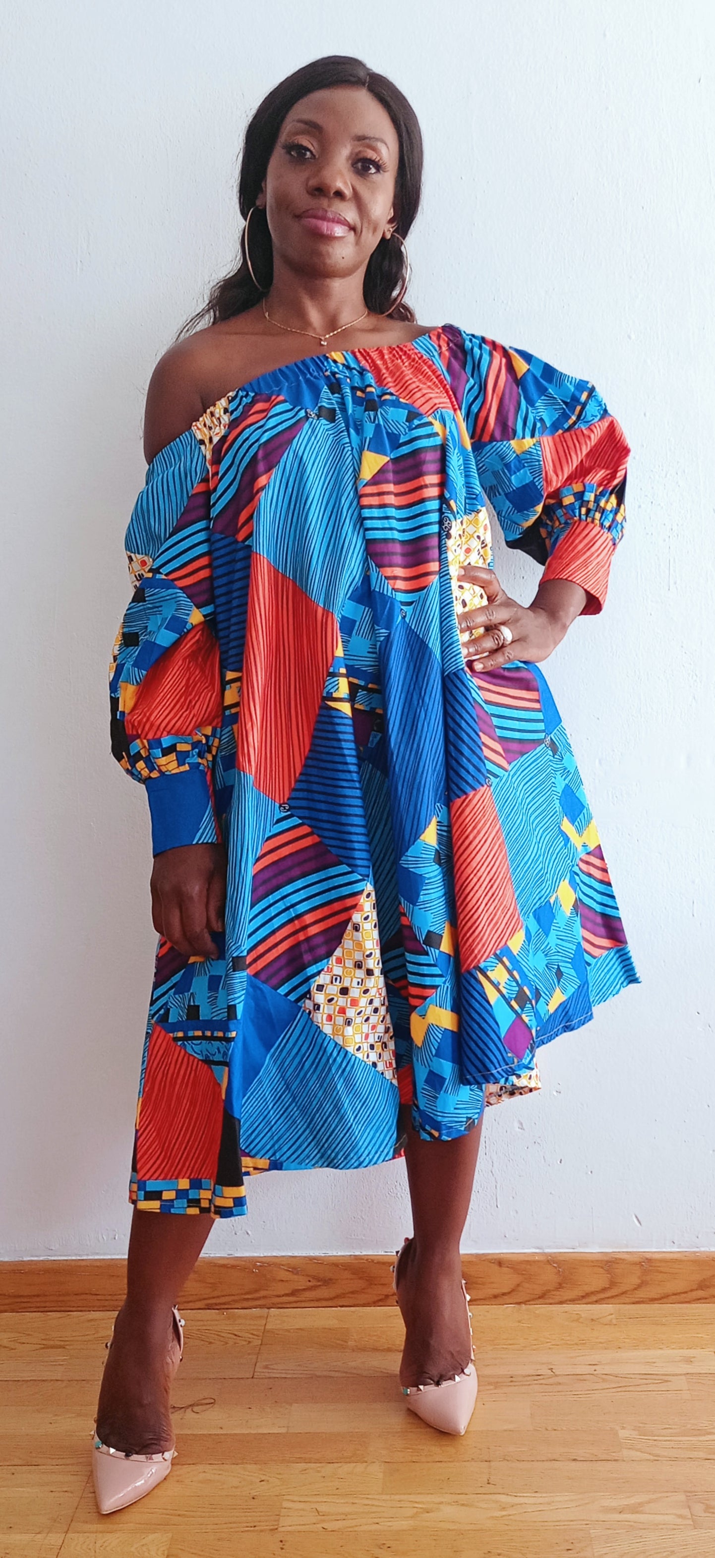 Robe Midi Africaine - HELENA Midi Dress - PASKYCOLORS