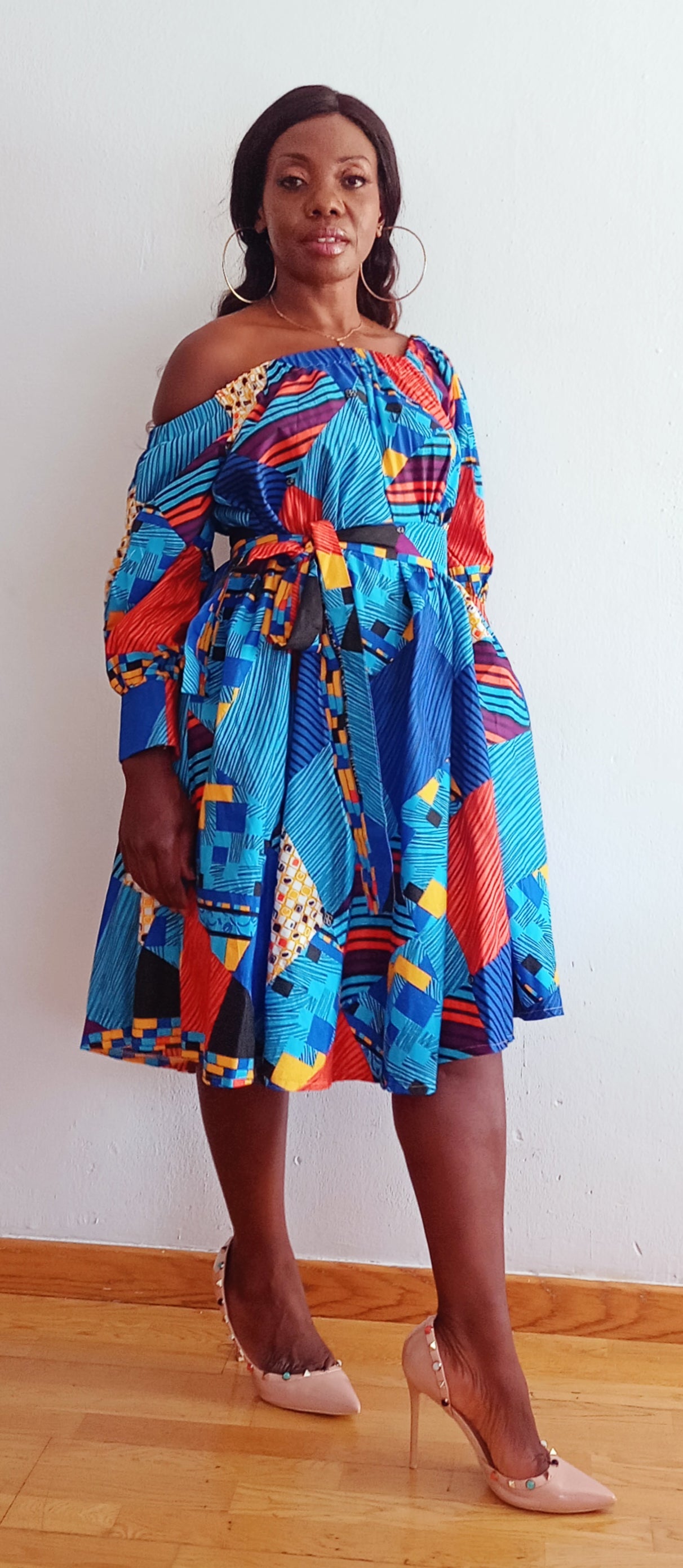 Robe Midi Africaine - HELENA Midi Dress - PASKYCOLORS