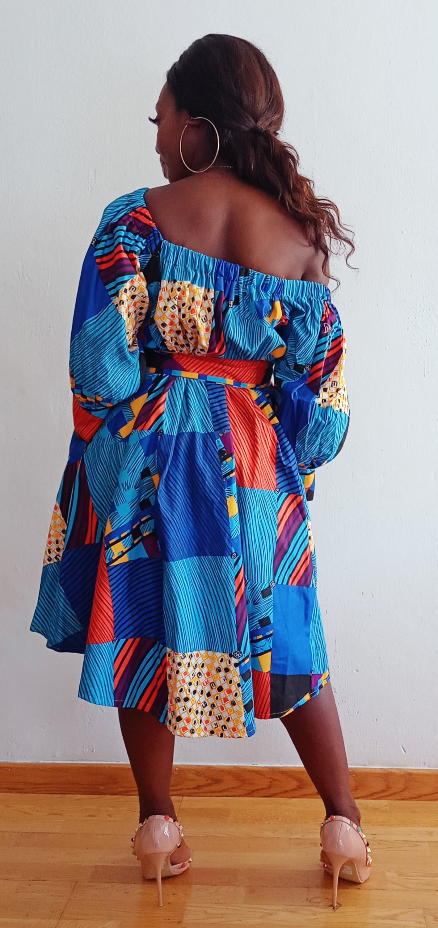 Robe Midi Africaine - HELENA Midi Dress - PASKYCOLORS