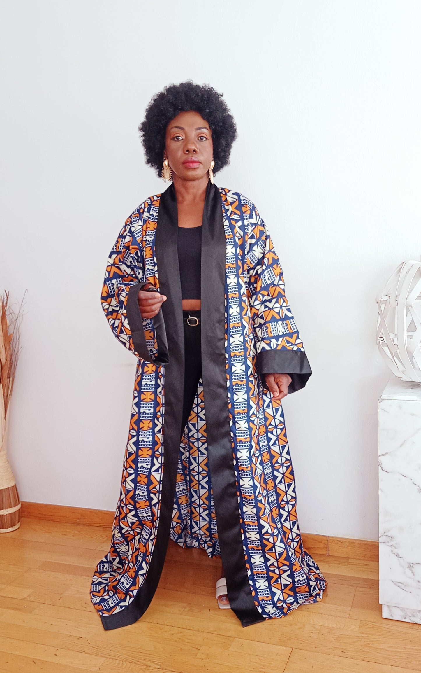 Kimono Tribal Bogolan - Maxi Kimono Polyester et Coton - PASKYCOLORS