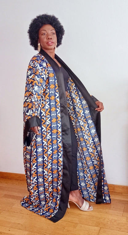 Kimono Tribal Bogolan - Maxi Kimono Polyester et Coton - PASKYCOLORS